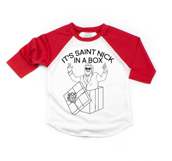 Saint Nick in a Box Kids Raglan