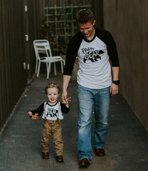 PAPA BEAR and BABY BEAR Baseball Tee Set