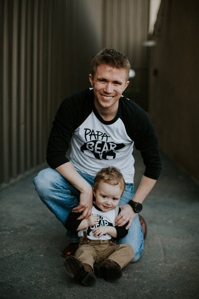 PAPA BEAR and BABY BEAR Baseball Tee Set