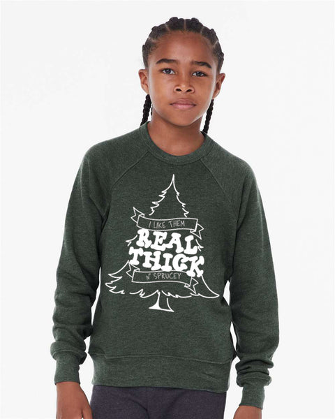 Thick and Sprucey© Kids Fleece Crewneck Pullover Sweater