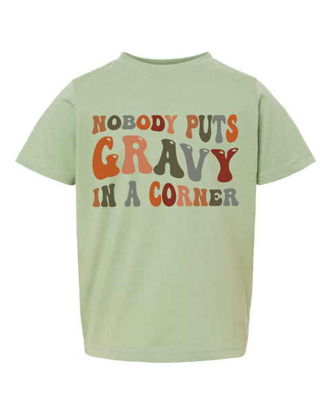 Nobody Puts Gravy In a Corner Kids Tee