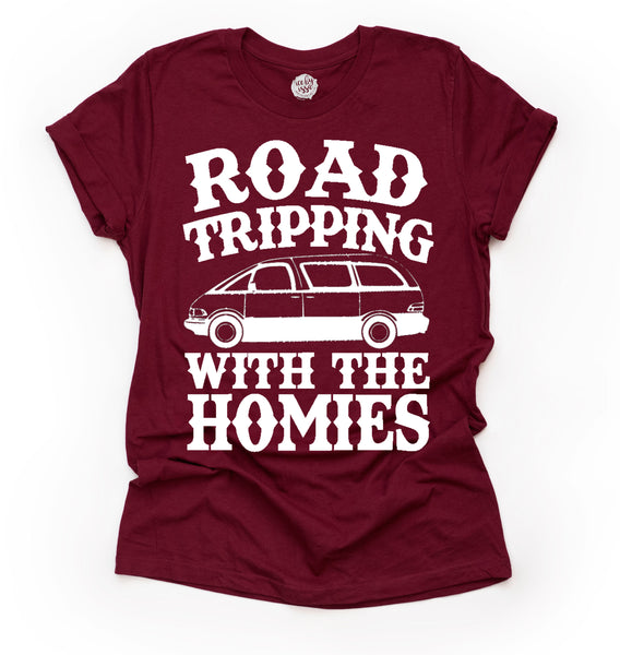 Road Tripping with the Homies Adult Unisex Tee