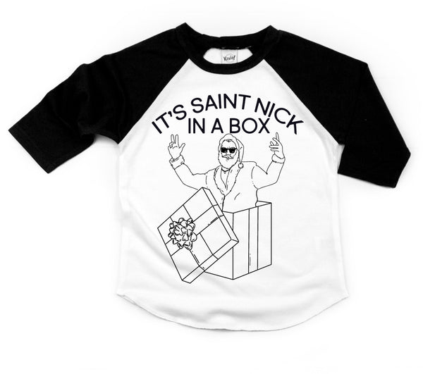 Saint Nick in a Box Kids Raglan