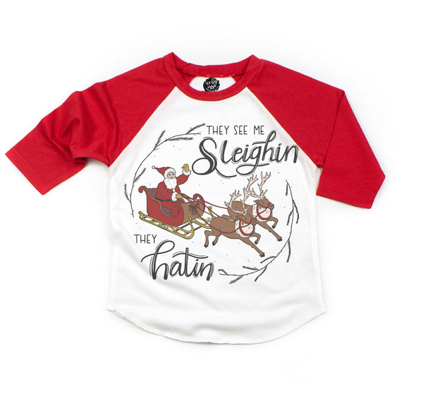 They See Me Sleighin Kids Tee/Raglan