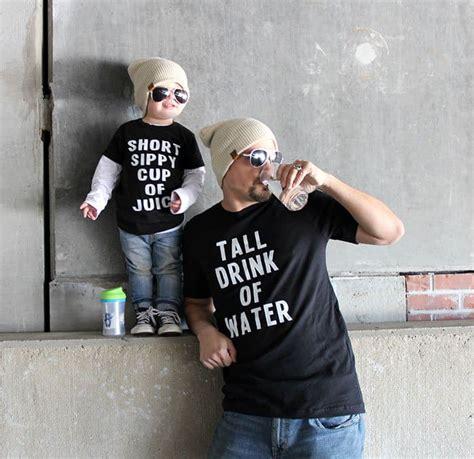 Tall Drink of Water/Short Sippy Cup of Juice Onesie & T-shirt Set