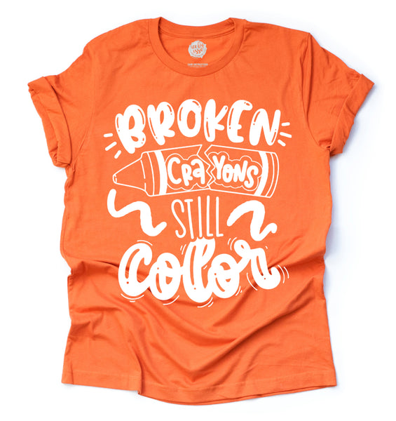 Broken Crayons Still Color Adult Unisex Tee