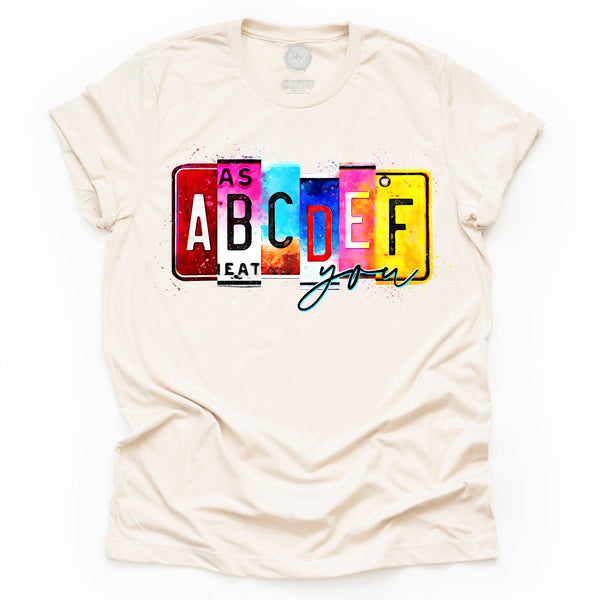 ABCDEF Unisex Adult Tee