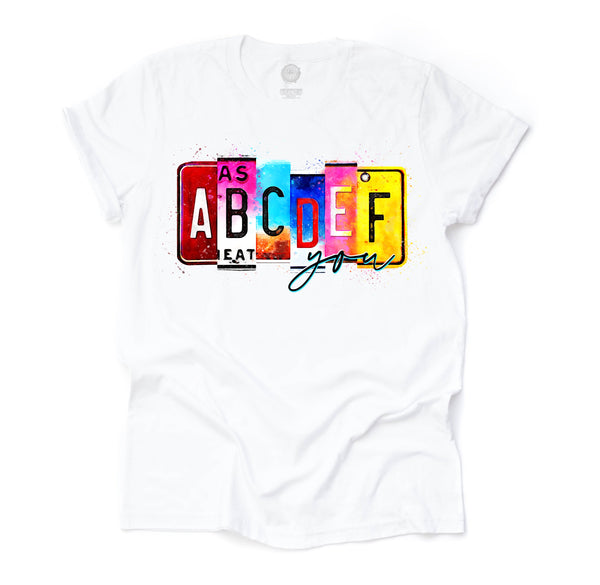 ABCDEF Unisex Adult Tee