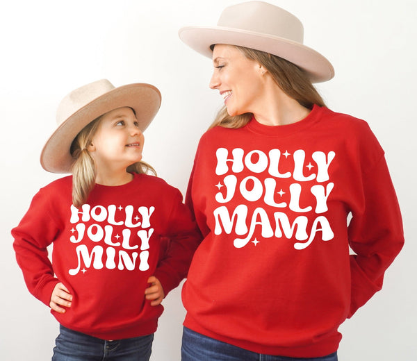 Holly Jolly Mini Toddler Fleece Crewneck Pullover Sweater