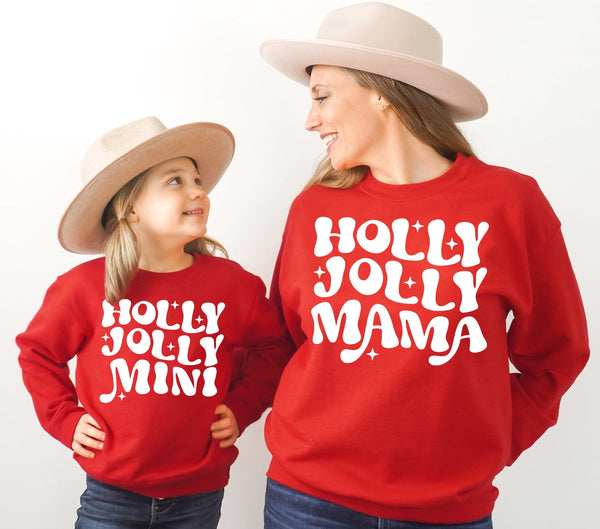 Holly Jolly Mama Adult Unisex Crewneck Sweatshirt