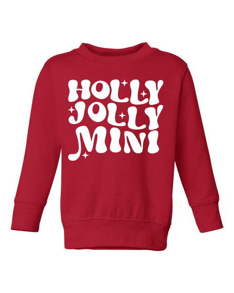 Holly Jolly Mini Toddler Fleece Crewneck Pullover Sweater