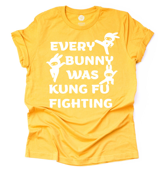 Every Bunny Was Kung Fu Fighting Unisex Adult Tee