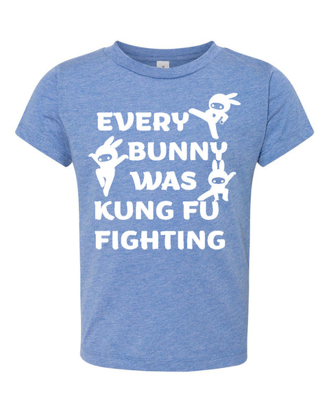 Every Bunny Was Kung Fu Fighting Kids Unisex Tee