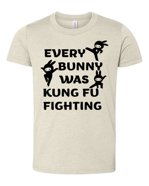 Every Bunny Was Kung Fu Fighting Kids Unisex Tee