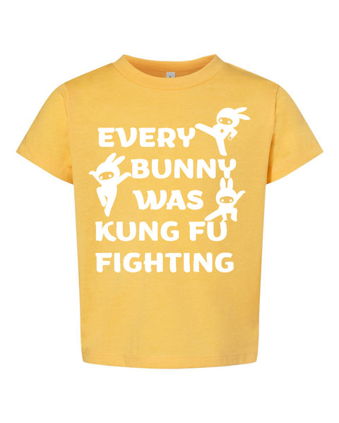 Every Bunny Was Kung Fu Fighting Kids Unisex Tee