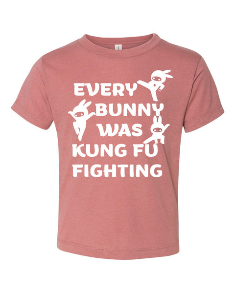 Every Bunny Was Kung Fu Fighting Kids Unisex Tee