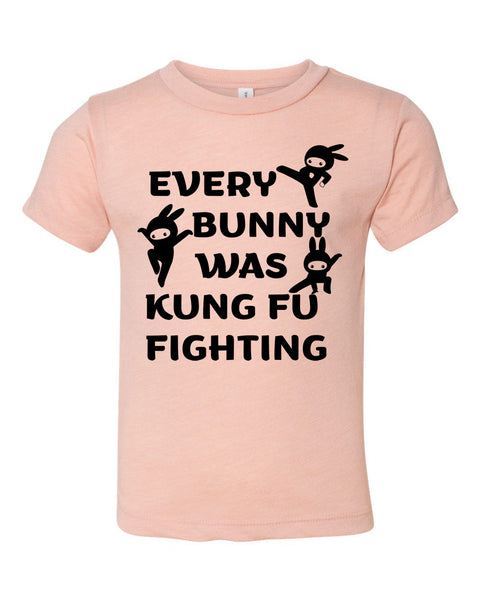 Every Bunny Was Kung Fu Fighting Kids Unisex Tee