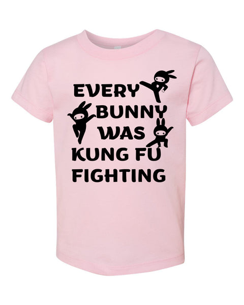 Every Bunny Was Kung Fu Fighting Kids Unisex Tee