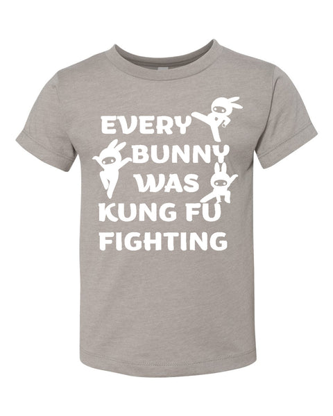 Every Bunny Was Kung Fu Fighting Kids Unisex Tee