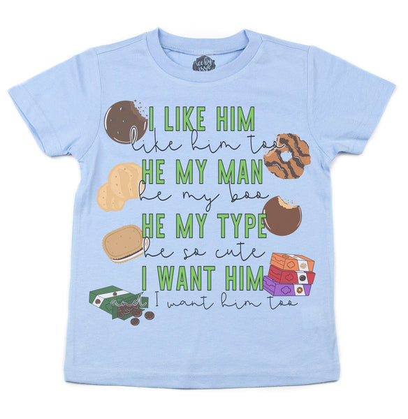 I Like Him (Cookies) Kids Tee/Raglan