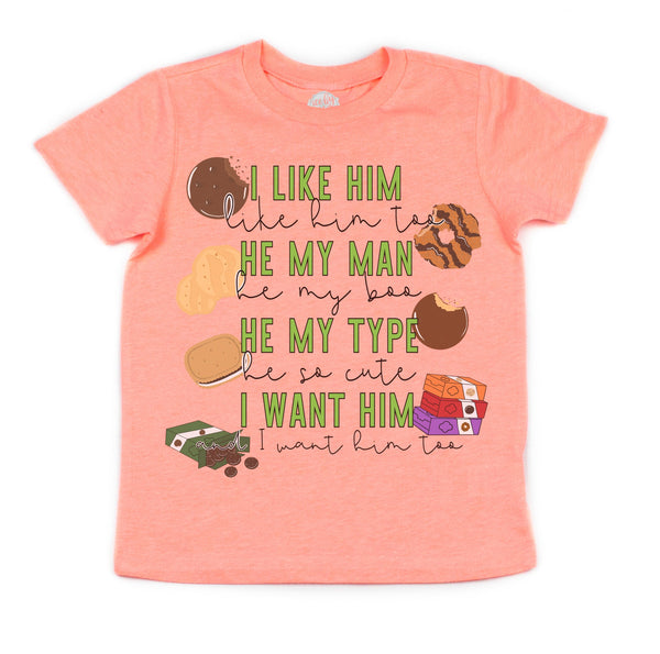 I Like Him (Cookies) Kids Tee/Raglan