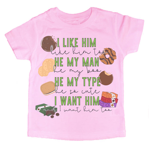 I Like Him (Cookies) Kids Tee/Raglan