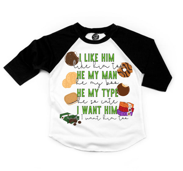 I Like Him (Cookies) Kids Tee/Raglan