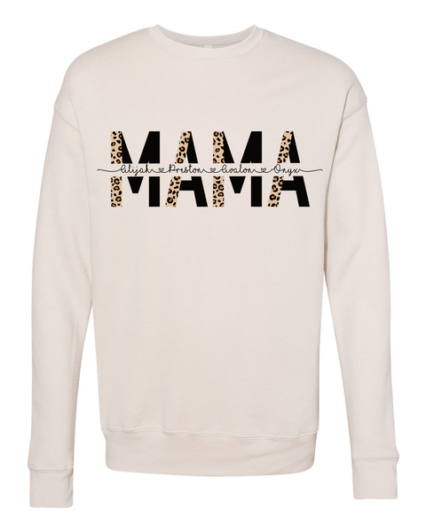 Custom MAMA/MIMI/GRANDMA/GRAMMA/NANA Unisex Pullover Sweatshirt