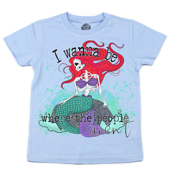 I Want To Be Where the People Aren't Mermaid Kids Unisex Tee