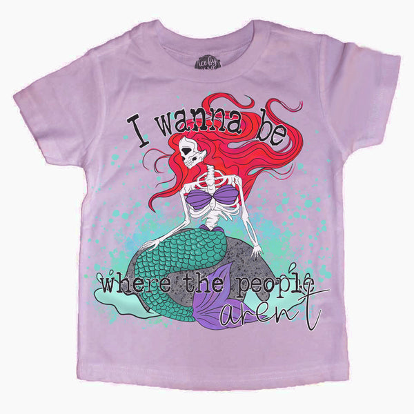 I Want To Be Where the People Aren't Mermaid Kids Unisex Tee