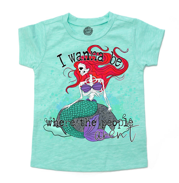 I Want To Be Where the People Aren't Mermaid Kids Unisex Tee