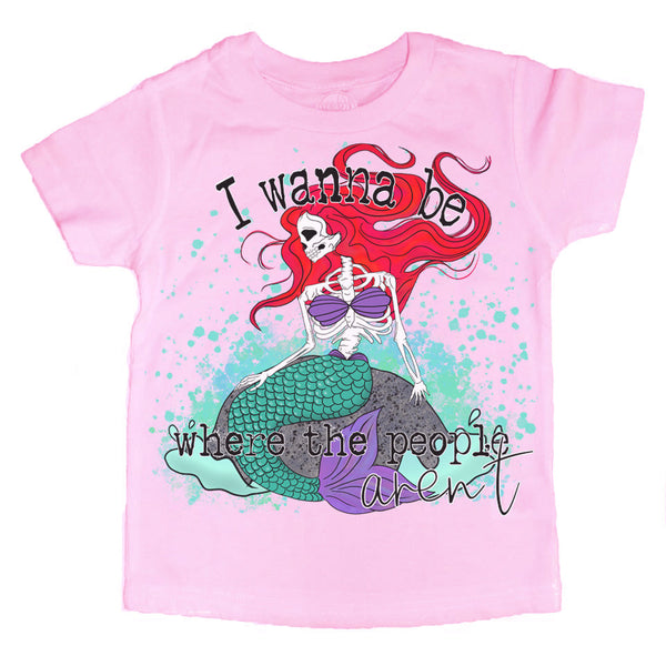 I Want To Be Where the People Aren't Mermaid Kids Unisex Tee