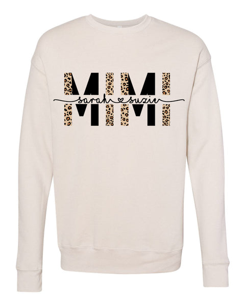 Custom MAMA/MIMI/GRANDMA/GRAMMA/NANA Unisex Pullover Sweatshirt