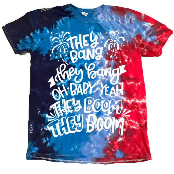 **VERY LIMITED** Red, White and Blue Dyed They Boom Tee