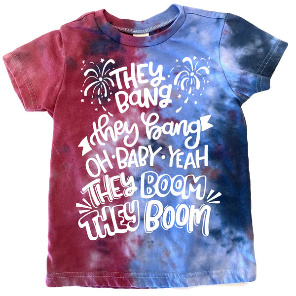 **VERY LIMITED** Red, White and Blue Dyed They Boom Tee