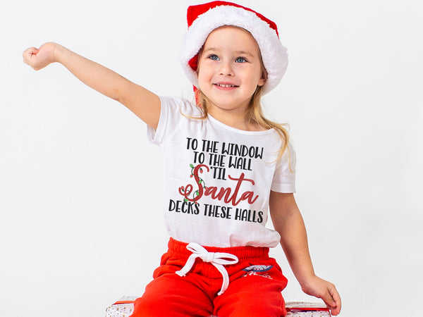 'Til Santa Decks These Halls Kids Tee/Raglan